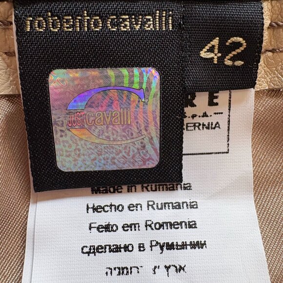 Just Cavalli Python Imprint Patent Mini Skirt Genuine Leather Sz42 US6 Authentic - Picture 10 of 15